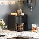 Rustic Bread Box for Kitchen Countertop Bamboo Bread Storage Container Bin Double Layer BreadBox Farmhouse Large Capacity Food Organizer Black - Image 3
