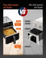 Air Fryer 6 Qt, All Metal Air Fryer, Stainless Steel Housing& Full Metal Inner Pot, PTFE and PFAS Free, 9 Digital One-Touch Cook Functions,120°F~450°F, 1700W - Image 3