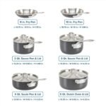 Viking 5-Ply Pots and Pans Set, 10 Piece Hard Anodized Cookware, Stainless Steel Lids, Silver - Image 5
