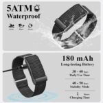 Smart Bracelet,Health and Fitness Tracker,24/7 Heart Monitor & Sleep Tracker, Multi-Sport Tracker Wristband with Free APP (Black) - Image 4