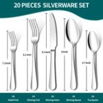 20 Piece Silverware Set, ENLOY Stainless Steel Flatware Cutlery Set, Kitchen Utensil Set Service for 4, Include Knife Fork Spoon, Mirror Polished, Dishwasher Safe - Image 3