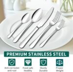 20 Piece Silverware Set, ENLOY Stainless Steel Flatware Cutlery Set, Kitchen Utensil Set Service for 4, Include Knife Fork Spoon, Mirror Polished, Dishwasher Safe - Image 4