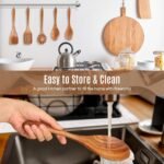 5 PCS Wooden Spoons for Cooking Natural Teak Kitchen Utensils Set Smooth Non-Stick Surface Cooking Utensils Set Soft Comfort-Grip Wooden Spatula Set - Image 5