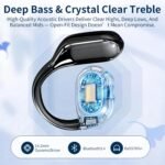 Open Ear Headphones, Bluetooth 5.4 Wireless Earbuds with Smart Digital Display, Powerful Sound,Clear Calls, IPX4 Waterproof, Ultra-Comfort, 30H Playtime for Running Workout Sports, Black - Image 3