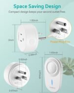 Remote Control Outlet,Remote Light Switch with 15A/1500W and 500 Feet RF Range,No Wiring Needed Smart Plug for Small Electrical Appliance with Anti-Surge 4000V - Image 4