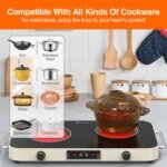 Electric Cooktop, 2200W 110V Electric burner, Electric Stove Top with 2 Handle, 2 Burner Electric Cooktop with 9 Power Settings,Knob Control Child Safety Lock & Timer. - Image 4