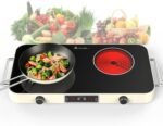 Electric Cooktop, 2200W 110V Electric burner, Electric Stove Top with 2 Handle, 2 Burner Electric Cooktop with 9 Power Settings,Knob Control Child Safety Lock & Timer. - Image 8