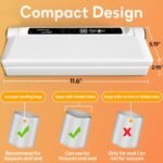 Food Vacuum Sealer Machine, 75KPA Compact Vacuum Sealer for Food, LED Indicator Light, Dry/Wet Modes, with 20 Vacuum Bags - Image 3