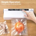Food Vacuum Sealer Machine, 75KPA Compact Vacuum Sealer for Food, LED Indicator Light, Dry/Wet Modes, with 20 Vacuum Bags - Image 4