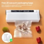 Food Vacuum Sealer Machine, 75KPA Compact Vacuum Sealer for Food, LED Indicator Light, Dry/Wet Modes, with 20 Vacuum Bags - Image 5