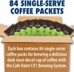 Café Valet DECAF Dark Roast Single Serve Coffee Packets – 84 Count – For Use with Café Valet Single Serve Cofee Makers – Disposable Brew Basket & Cofee Pack - Image 3