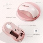 seenda Bluetooth Wireless Mouse, Bluetooth & 2.4G USB Dual Mode, Quiet Clicks, Smooth Tracking, 3-Level Adjustable 1600 DPI,Compact and Portable Mouse for Laptops, Tablets and More-Pink - Image 5