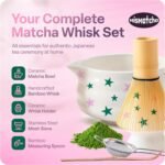 Matcha Whisk Set with Stars - 6 Piece Ceramic Matcha Set with a Bowl, Whisk, Stand, Spoon and Sifter - Designed in the UK - Gift Set - Image 3