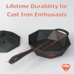 Cast Iron Skillet with Lid Pre-seasoned Cast Iron Pans, Smoker Box for Open Fire, Oven, Stovetop, Grill Safe Cookware Set +Scraper/Cleaner+Silicone Anti-Scalding Gloves - Image 3