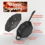 Cast Iron Skillet with Lid Pre-seasoned Cast Iron Pans, Smoker Box for Open Fire, Oven, Stovetop, Grill Safe Cookware Set +Scraper/Cleaner+Silicone Anti-Scalding Gloves - Image 4