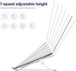 Ergonomic and Foldable Laptop Stand for Desk, Adjustable Riser, Fits All Laptops and Notebooks up to 17,Ultra-Thin,Ventilated Cooling,ABS+Silicone,Silver. - Image 3