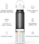 LitFlask Smart Water Bottle, Ultra Premium Bluetooth Speaker, Portable Charging, 20oz Stainless Steel. Oprah’s Favorite Things 2024 - Image 3