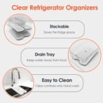 Fridge Organizers and Storage, 6 Pack Clear Freezer Organizer Bins with Lids for Kitchen, Pantry, Refrigerator, Food, Fruit, Vegetable Storage - Image 4