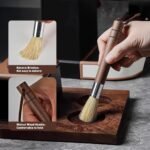 Coffee Grinder Cleaning Brush Set, Espresso Machine Brush Cleaner Tool with Walnut Wood Handle and Natural Bristles for Barista Home Kitchen - Image 3