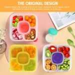 Caperci Original Bento Snack Box Containers for Kids & Adults - Lunchable Food Containers 5 Compartments with 4 Leakproof Small Containers, BPA-Free, Set of 4 (Brights) - Image 3