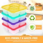 Caperci Original Bento Snack Box Containers for Kids & Adults - Lunchable Food Containers 5 Compartments with 4 Leakproof Small Containers, BPA-Free, Set of 4 (Brights) - Image 4