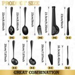 36-Piece Stainless Steel Serving Utensil Set – Complete Buffet Essentials with Spoons, Forks, Tongs, Ladle & More. Perfect for Wedding, Holiday, Catering, and Family Gatherings (Black) - Image 3