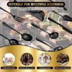36-Piece Stainless Steel Serving Utensil Set – Complete Buffet Essentials with Spoons, Forks, Tongs, Ladle & More. Perfect for Wedding, Holiday, Catering, and Family Gatherings (Black) - Image 4