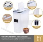 Cereal Containers Storage Set - 6 Piece Airtight Large Dry Cereal Storage Containers(4 * 4L+2 * 2.5L), BPA Free Dispenser Plastic Cereal Storage Containers with 16 Labels & Pen - Image 4