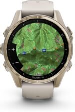 Garmin Fenix 8 Premium Multisport GPS Running Smartwatch, 43 mm | AMOLED, Dive-Rated, Built-in Flashlight | Soft Gold with Dark Sandstone Band with Signature Series Charging Stand - Image 4