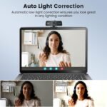 4k Full HD Webcam with Microphone, Auto Light Correction, 360° Rotatable, Built-in Privacy Cover, Plug & Play, Compatible with Windows, Mac, Laptop, Desktop (Zoom, Skype, Teams) - Image 7
