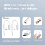 2 Pack USB C to 3.5mm Headphone Jack Adapter, USB C to Aux Audio Dongle Cable Cord Compatible with iPhone 17/16/15 Pro/15 Pro Max, iPad Pro, MacBook, Samsung S21-24, Pixel 7/6/5 - Image 5