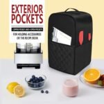 Luxja Food Processor Cover Compatible with Cuisinart and Hamilton Beach 11-14 Cup Processor, Food Processor Dust Cover with Accessories Pockets, Black - Image 3