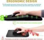 Hokafenle Ergonomic Mouse Pad Wrist Support with Massage Design, Wrist Rest Pain Relief Mousepad with Memory Foam&Non-Slip PU Base, Mouse Pads for Wireless Mouse & Desk (12x8 inch,Black) - Image 4