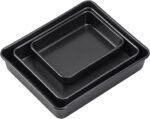 3-Pack Roasting Pan Set, Nonstick Baking Tray Set, Rectangular Bakeware for Oven, Non-Toxic Coating and Durable Quality (Black) - Image 4