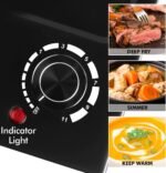 CUSIMAX Hot Plate, Single Burner Electric Cooktop, 1500W Electric Burner Hot Plate for Cooking with Adjustable Temperature, Portable Countertop Burner Stainless Steel, Black, New Model - Image 5
