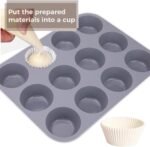3 Pack 12 Cups Silicone Muffin Pan,Nonstick Regular Silicone Cupcake Pan, For Making Muffin Cakes, Tart and Bread - Image 4