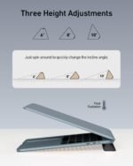 3 in 1 Silicone Laptop Stand, Keyboard Riser for Ergonomic Typing/Reading, Portable Laptop Cooling Stand, for Home Office School and Travel, Oval Base, Midnight - Image 4