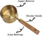 Copper Measuring Cups and Spoon Set of 8, Stackable Kitchen Measure Tool with Handle, Metric Cups and Spoons Measuring Set for Cooking Baking - Image 4