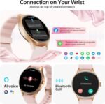 Smart Watch for Women,1.57inch AMOLED Touchscreen Fitness Watch for iPhone & Android,Heart Rate/Sp02/Sleep Monitor,110+ Sport Modes IP68 Waterproof Bluetooth Calls,2 Bands (Pink, 1.57) - Image 5