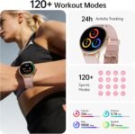 Smart Watch for Women,1.57inch AMOLED Touchscreen Fitness Watch for iPhone & Android,Heart Rate/Sp02/Sleep Monitor,110+ Sport Modes IP68 Waterproof Bluetooth Calls,2 Bands (Pink, 1.57) - Image 6
