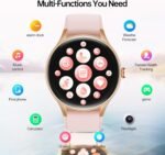 Smart Watch for Women,1.57inch AMOLED Touchscreen Fitness Watch for iPhone & Android,Heart Rate/Sp02/Sleep Monitor,110+ Sport Modes IP68 Waterproof Bluetooth Calls,2 Bands (Pink, 1.57) - Image 7