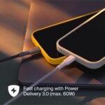 Clemm Chain Nylon Cable 60W, USB-C to USB-C, 3.9ft, Light Gray - Image 3