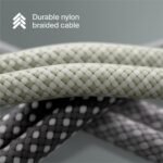 Clemm Chain Nylon Cable 60W, USB-C to USB-C, 3.9ft, Light Gray - Image 4