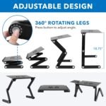 Mount-It! Adjustable Laptop Stand & Lap Desk with USB Cooling Fans, Large Aluminum Laptop Tray with Mouse Pad, Portable Sit-Stand Laptop Desk for Bed, Couch & Table - Image 4