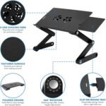 Mount-It! Adjustable Laptop Stand & Lap Desk with USB Cooling Fans, Large Aluminum Laptop Tray with Mouse Pad, Portable Sit-Stand Laptop Desk for Bed, Couch & Table - Image 5