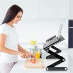 Mount-It! Adjustable Laptop Stand & Lap Desk with USB Cooling Fans, Large Aluminum Laptop Tray with Mouse Pad, Portable Sit-Stand Laptop Desk for Bed, Couch & Table - Image 6