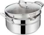 Jamie Oliver by T-fal Cook Smart 10-Piece Cookware Set, Uncoated Stainless Steel, Robust, Fast Heating, Even Cooking, Riveted Handle, Induction safe, Oven and dishwasher safe - Image 4