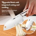 Julienne Slicer Stainless Steel Onion Cutter Scallion Shredder, Vegetable Chopper with Comb Teeth, Kitchen Gadgets (Full Stainless Steel) - Image 4