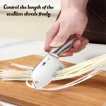 Julienne Slicer Stainless Steel Onion Cutter Scallion Shredder, Vegetable Chopper with Comb Teeth, Kitchen Gadgets (Full Stainless Steel) - Image 6