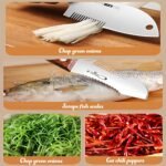 Julienne Slicer Stainless Steel Onion Cutter Scallion Shredder, Vegetable Chopper with Comb Teeth, Kitchen Gadgets (Full Stainless Steel) - Image 7